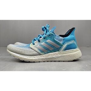 Adidas UltraBoost 20 Sneakers Mens 9 'Signal Cyan' White & Blue Shoes‎ FV8324